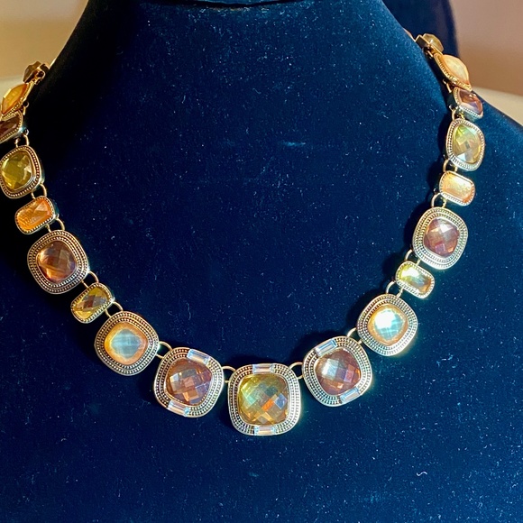 Smokey Topaz Colour Crystal Necklace - Picture 3 of 6